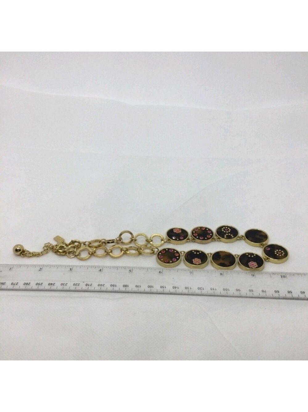 Kate Spade New York Tortoise Shell & Rhinestone Disc Necklace NWOT - Picture 4 of 5